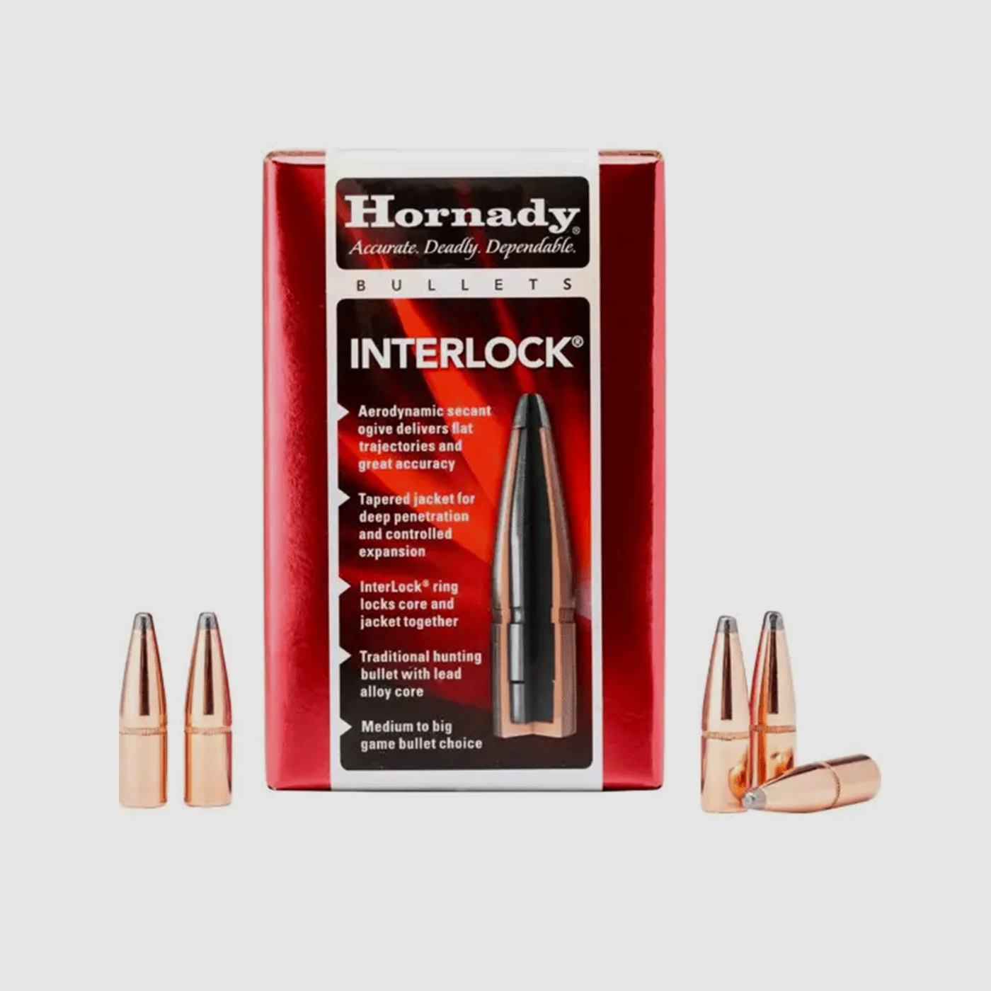 RELOADING BULLE – HORNADY – 25 Cal .257 117 gr InterLock® BTSP – 2552 (100 PCS)