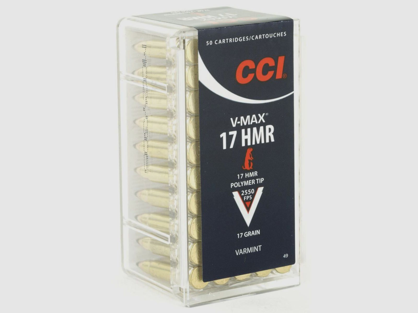 CCI V-Max .17 HMR 17GR Polymer Tip 50 cartouches
