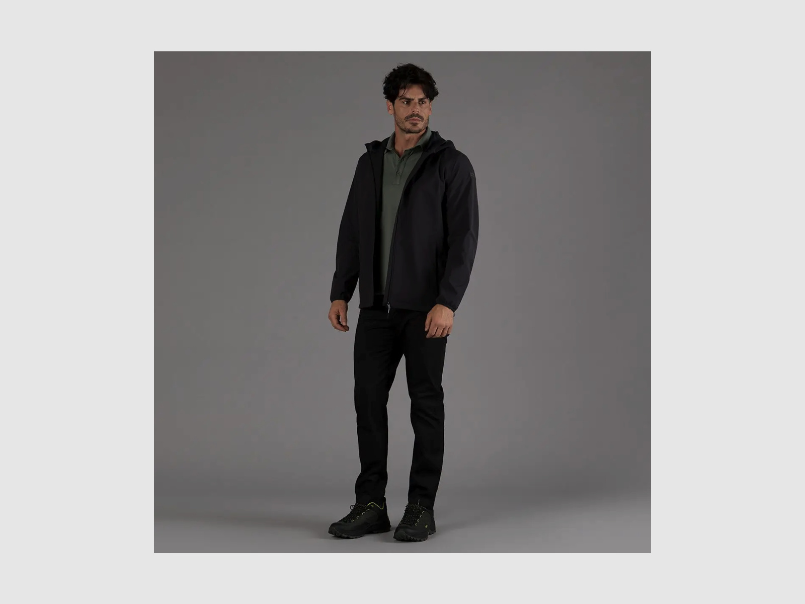 CMP Herren Jacke aus zwei Lagen Stretchgewebe Anthrazit