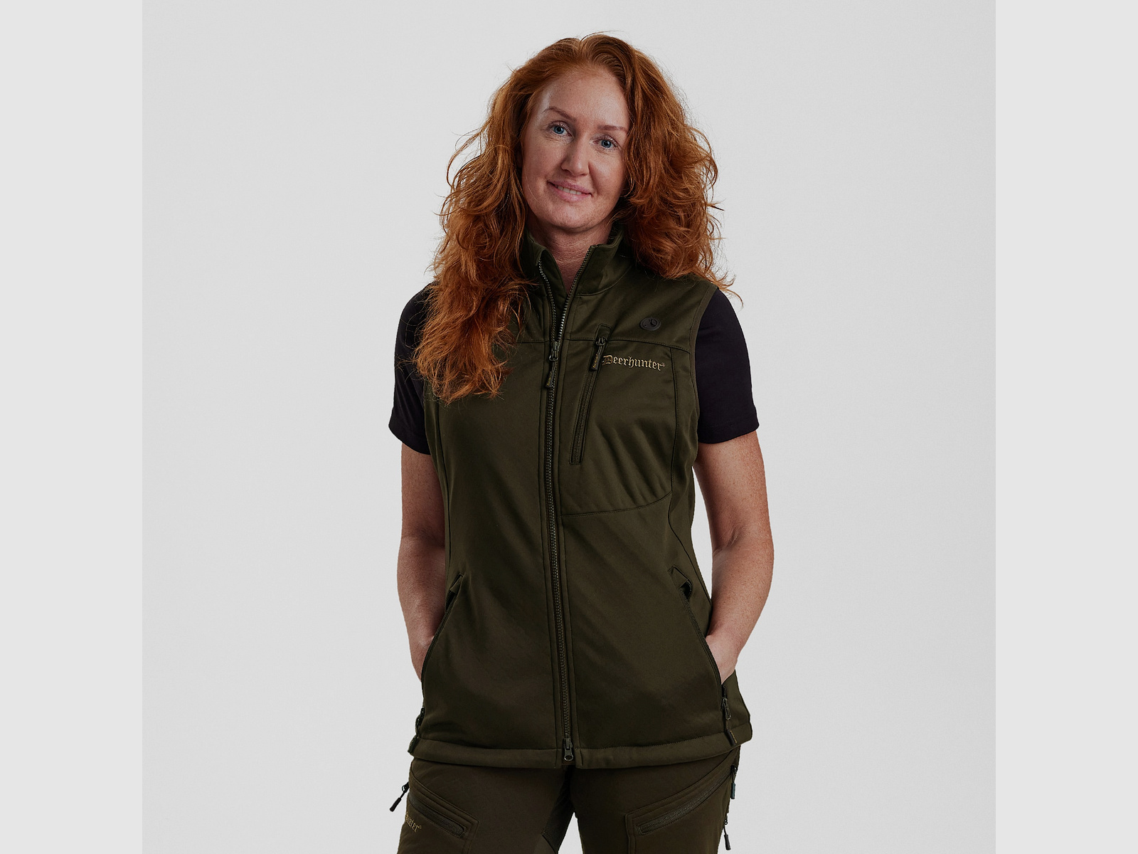 Deerhunter Lady Excape Softshell Waistcoat Art Green 44