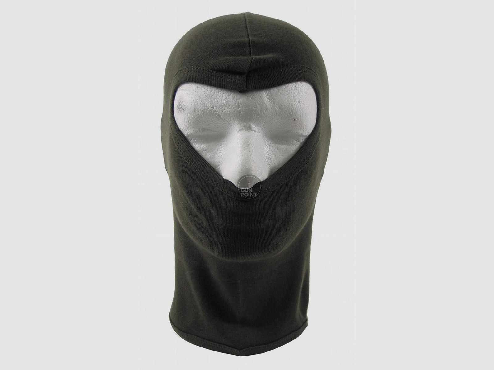 Balaclava, 1-Loch, dünn,oliv, 100 % Baumwolle