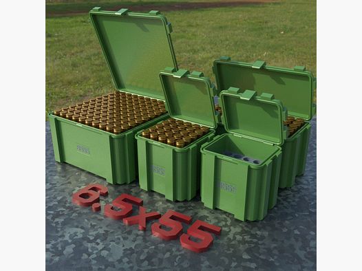 Filamelt ammunition box / 6.5x55 / 'flip lid' / cartridge box, ammo box