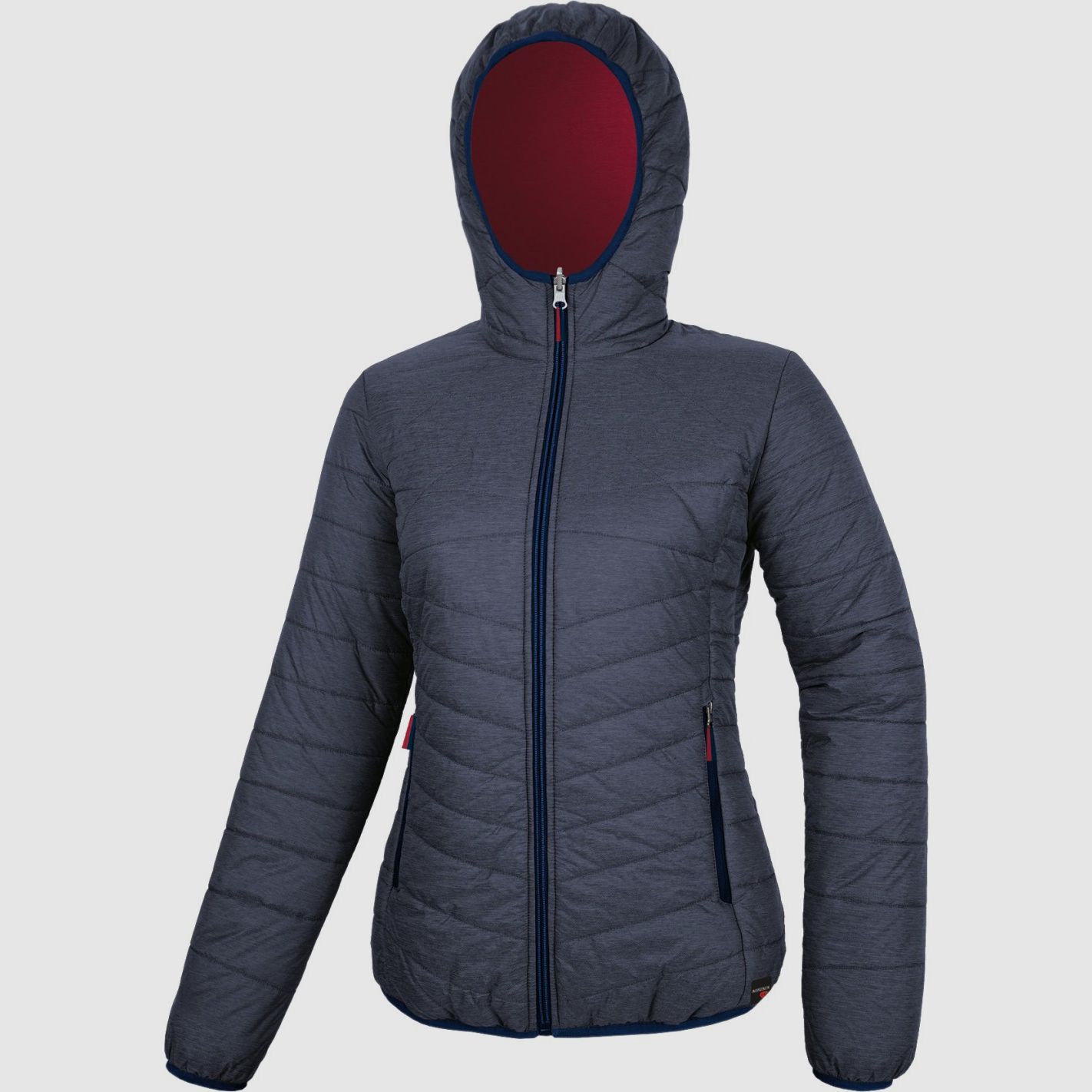 Damesjack Nordsen Ixora gewatteerde omkeerbare jas blauw/rood, afbeelding 1 van 2