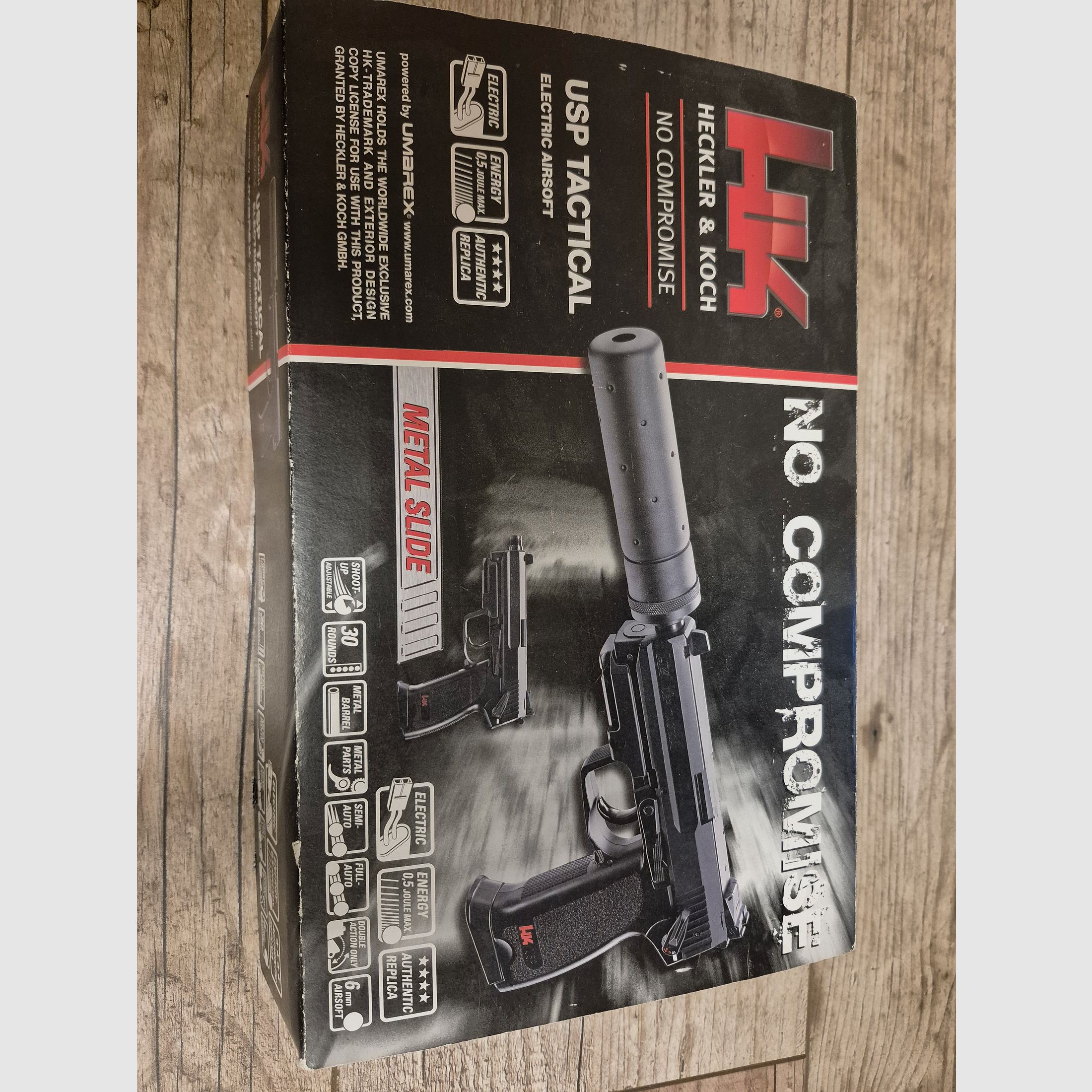 Heckler & Koch USP Tactical elektryczny, automatyczny, tłumik dźwięku