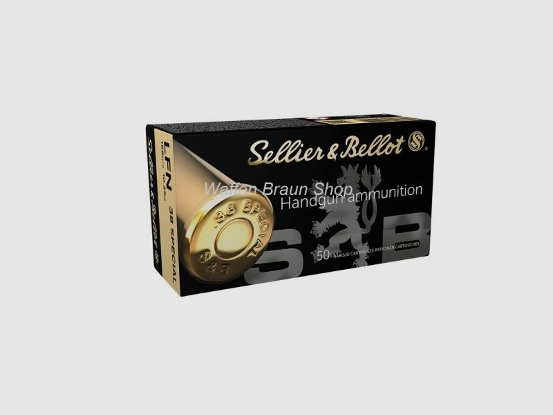 Sellier & Bellot, .38 Special, 10,2/158g/grs, Blei-Flachkopf "LFN"  50Stk/Pack