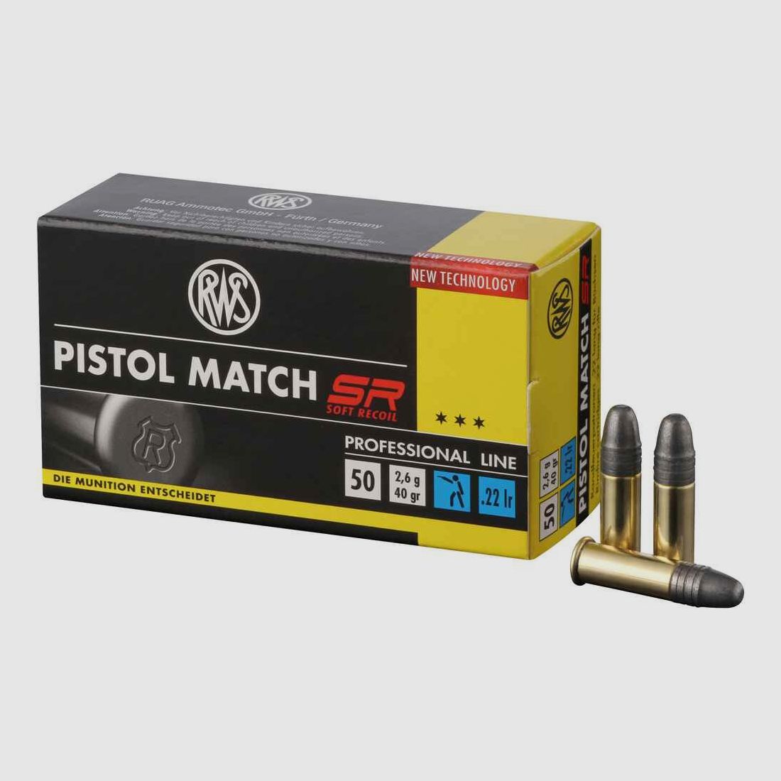 .22 lfB. Pistol Match SR 2,6g/40grs. RWS