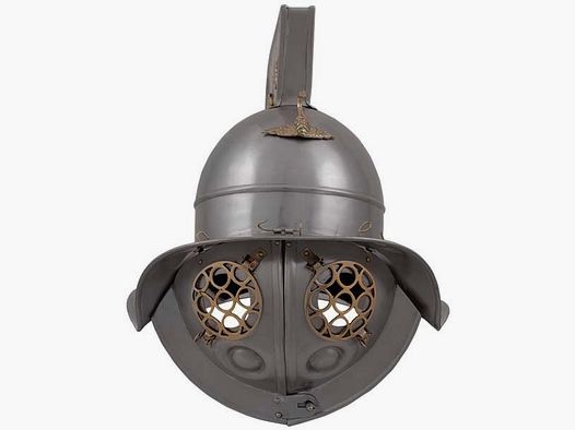 Gladiatoren Helm mit messingfarbenen Applikationen