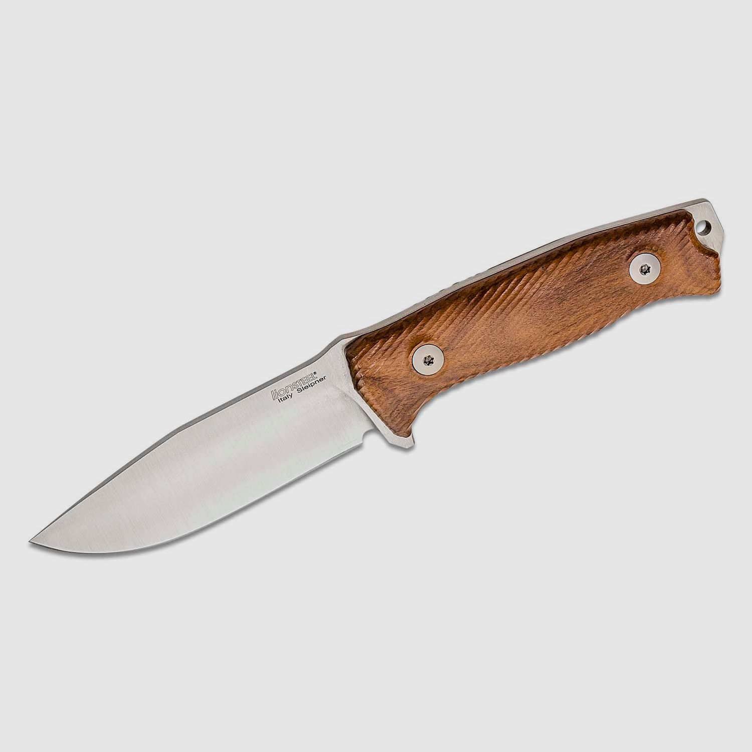 M5 Jagdmesser, Satin Sleipner Glatte Klinge, Santos Holzgriffe, Lederscheide | 97226