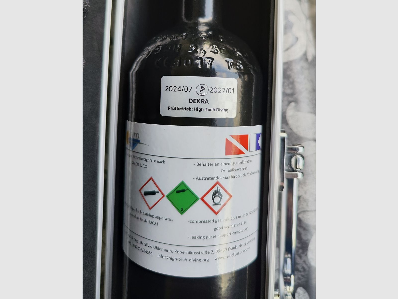Pressluft Flasche mit 5/8 Zoll  "Neu"