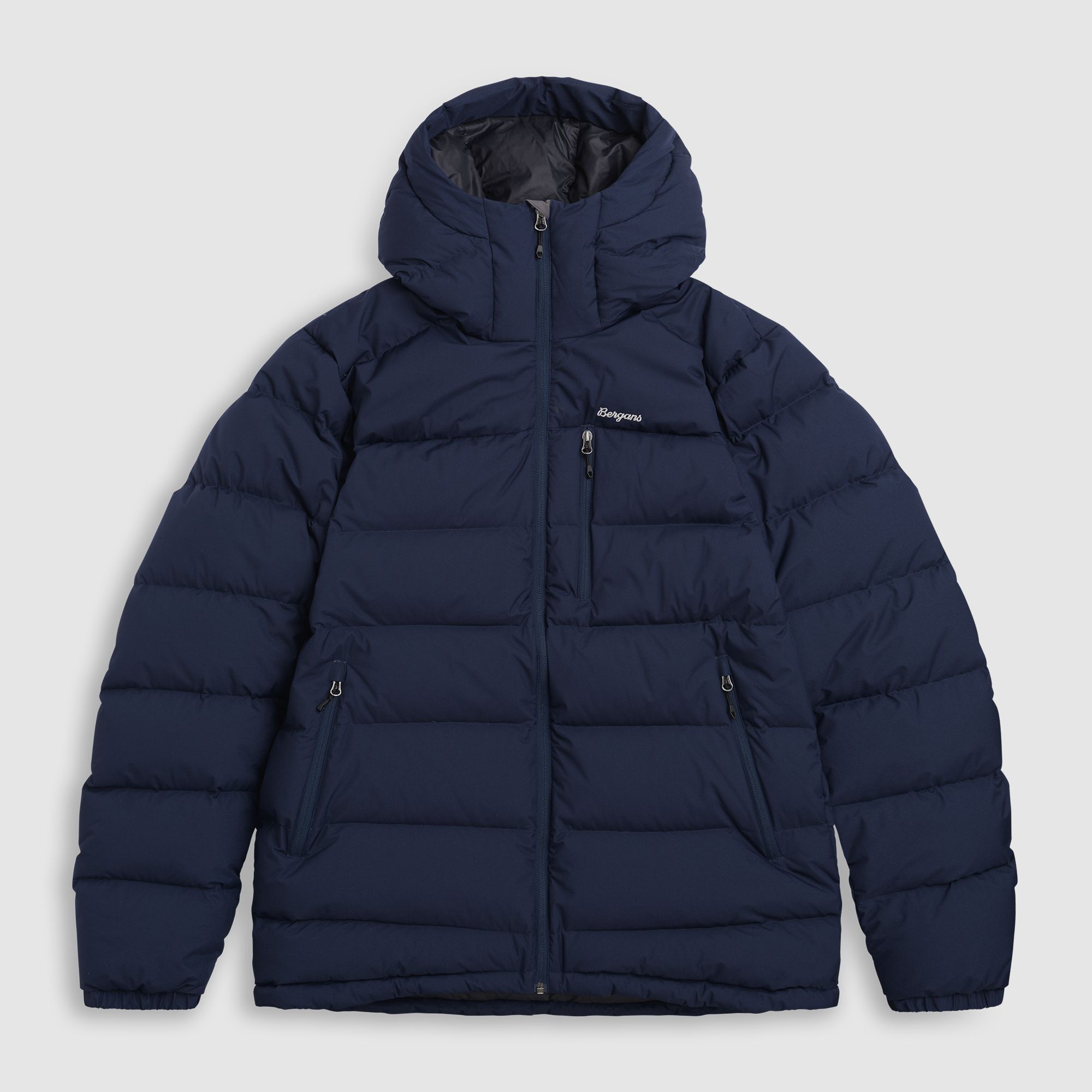 Bergans Lava Warm Down Jacket w/Hood Men Navy Blue/Solid Grey XL
