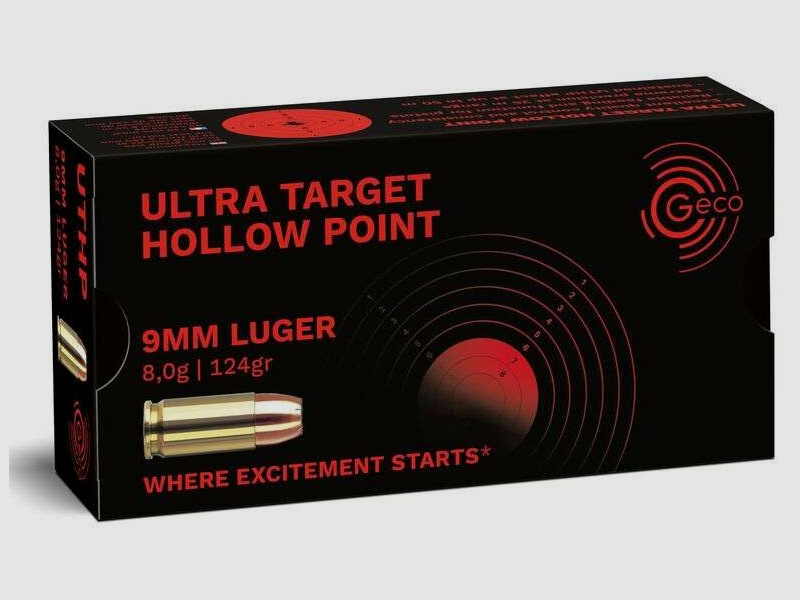 GECO 9 mm Luger Ultra Target Hollow Point 8,0g/124gr