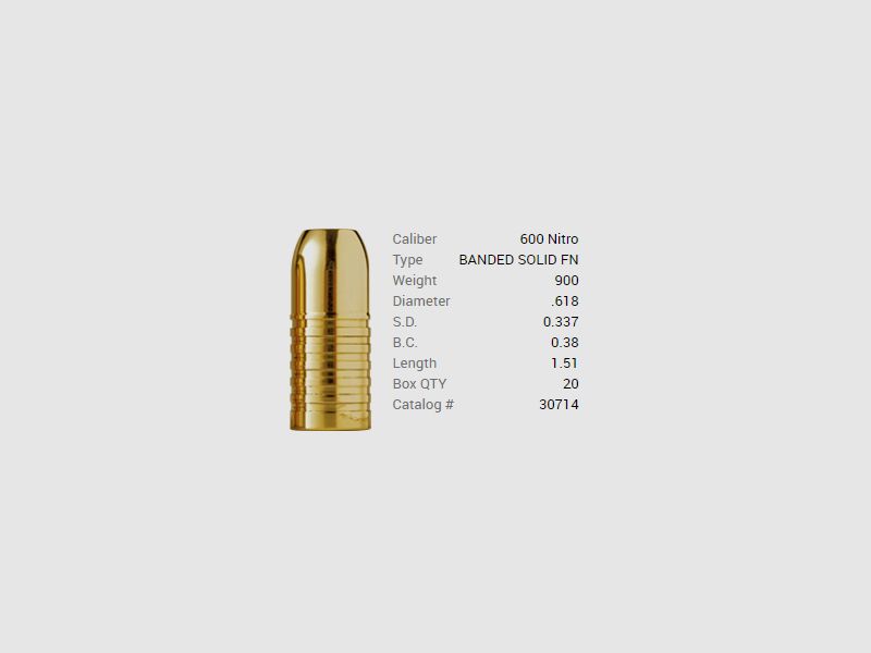 Barnes Geschoss .618 / 15,70mm 900GR Banded Solid 20 Stück