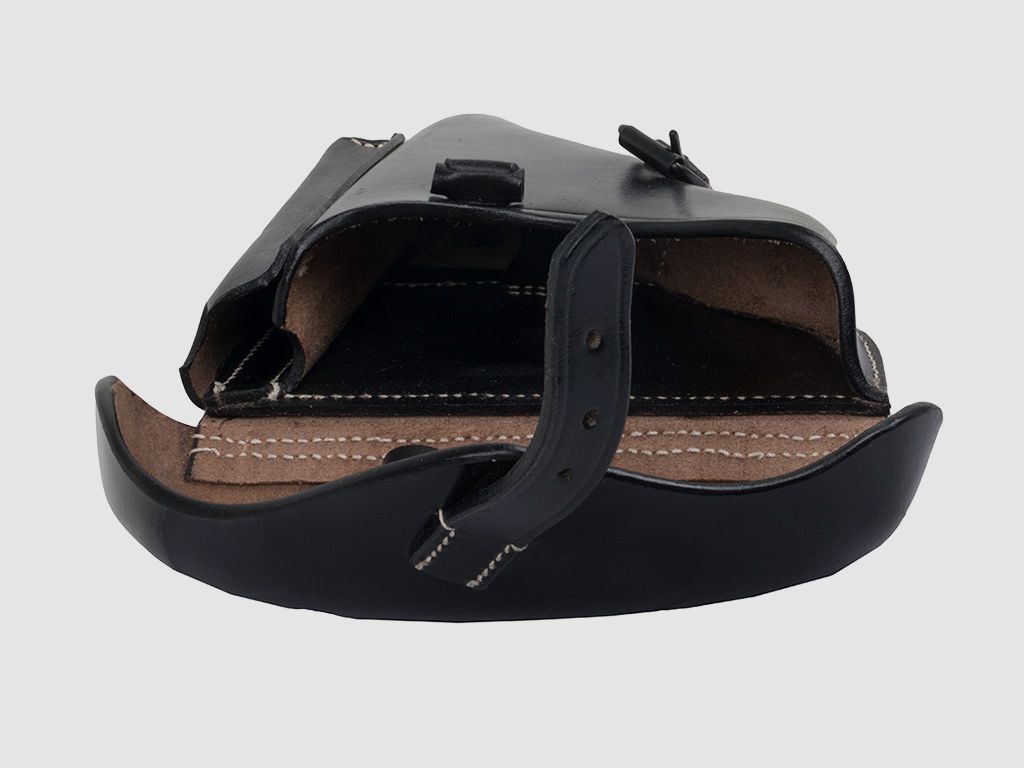 Schnellziehtasche Pistolentasche GĂĽrteltasche fĂĽr Luger Pistole P08 Leder schwarz