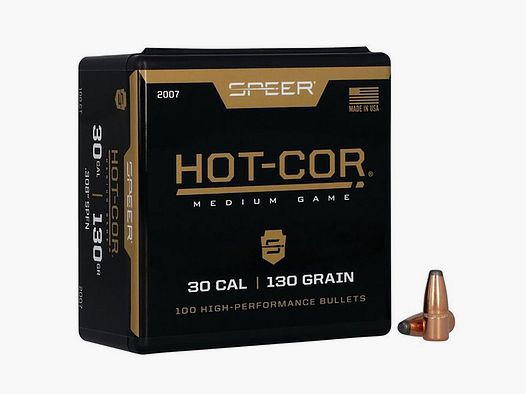 SPEER HOT-COR GESCHOSSE SPEER 30 KALIBER (0,308″) 130GR SOFT POINT FLACHSPITZE 100/BOX