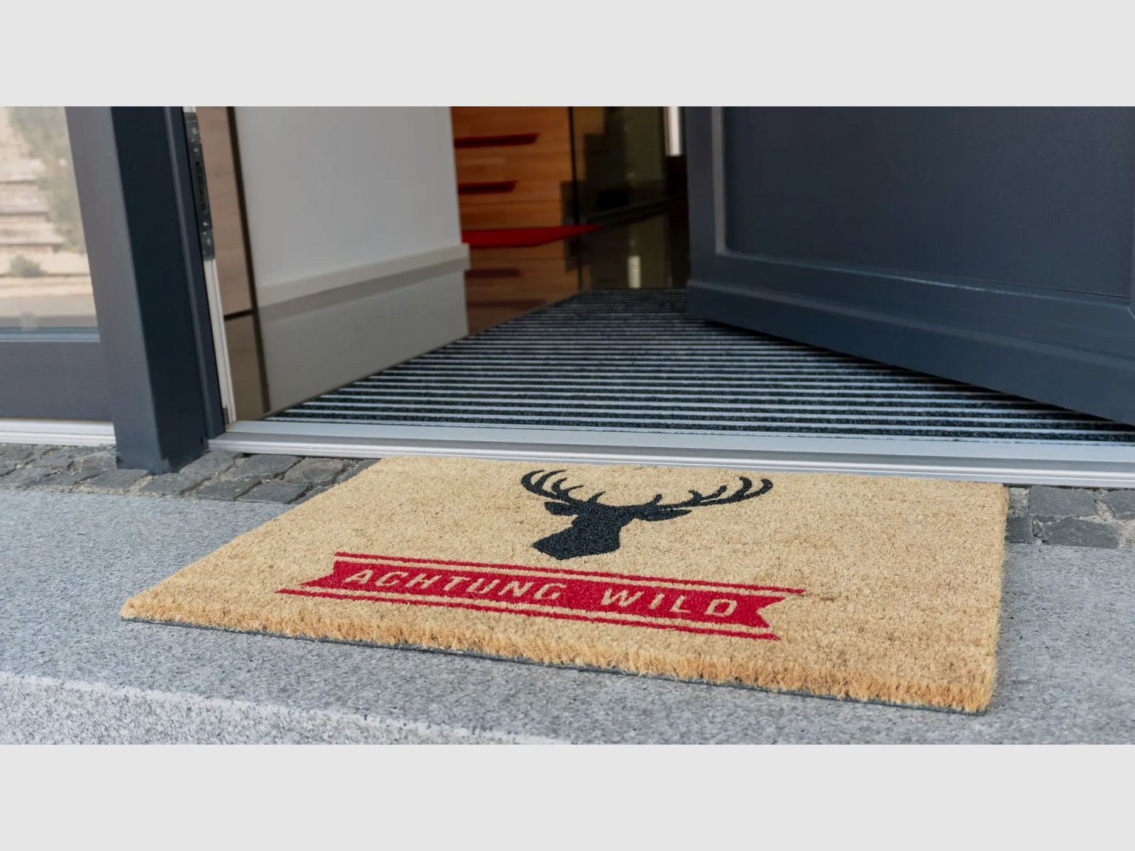 Lako Kokos-Fußmatte Achtung Wild