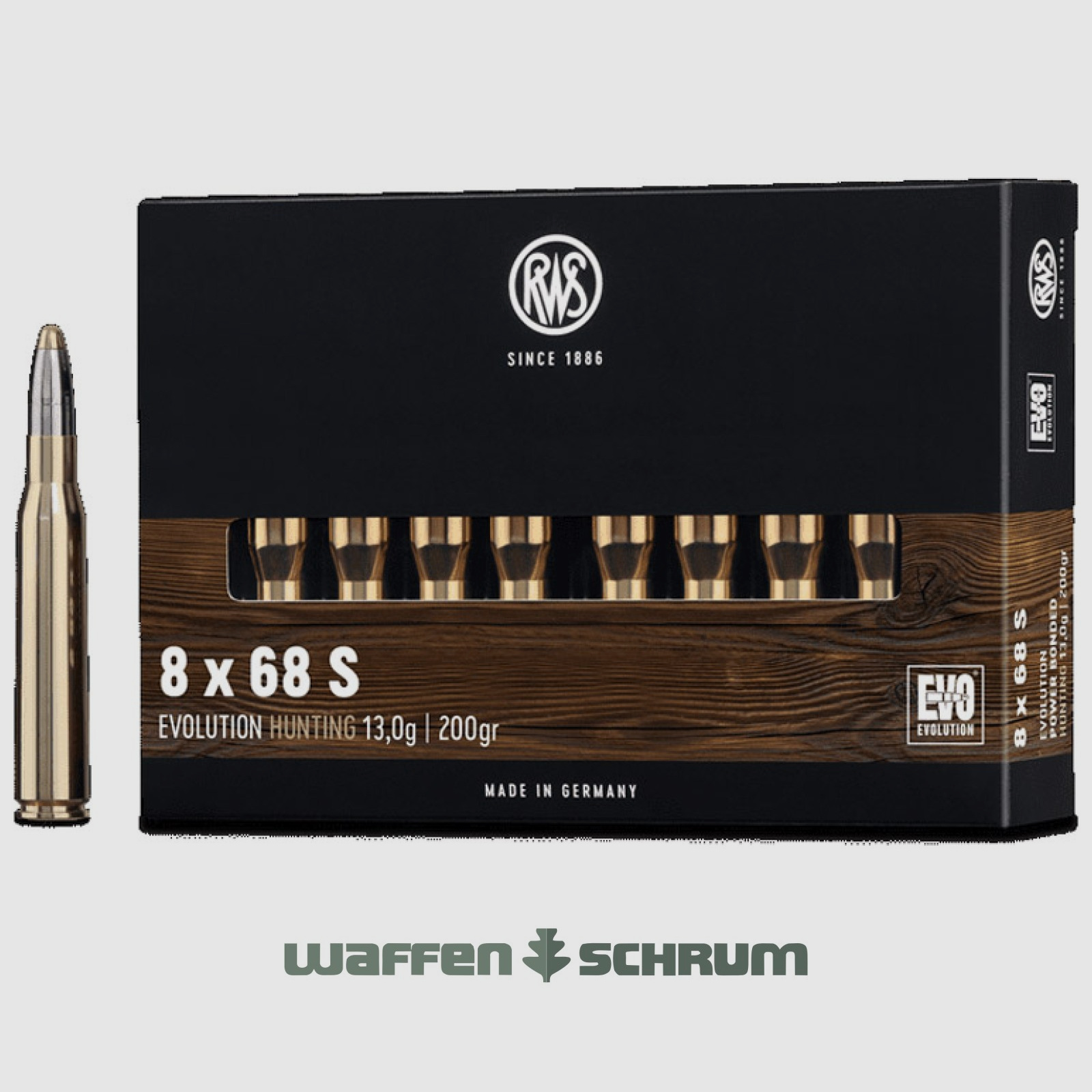 RWS EVO 13,0g - 200gr 8x68S