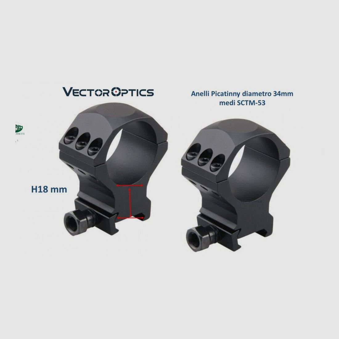 VECTOR OPTICS Picatinny-Ringe Durchmesser 34mm mittel SCTM-53