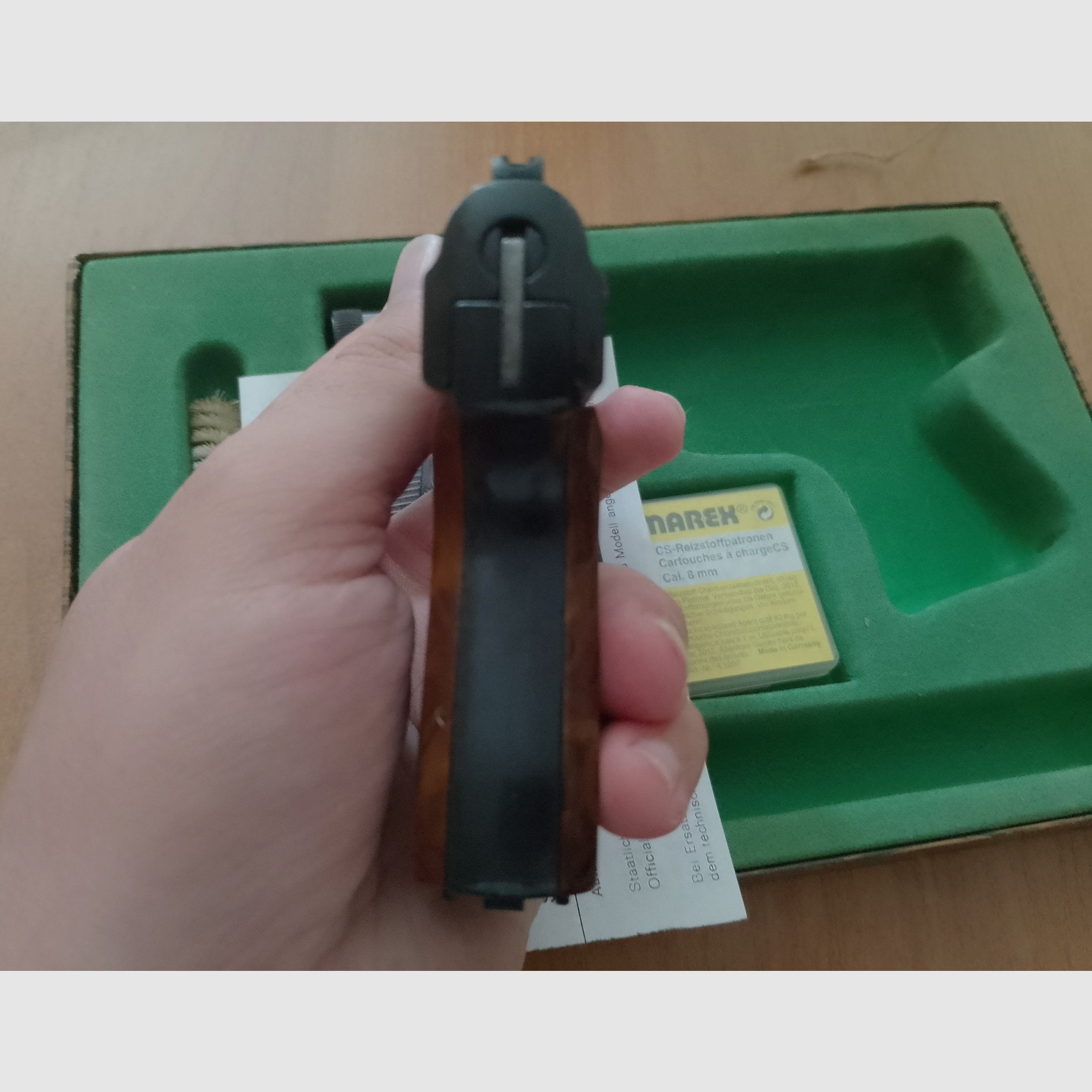 Alte Rhöner SM 15 Kal. 8 mm Knall im PTB 83/2 mit Verpackung!