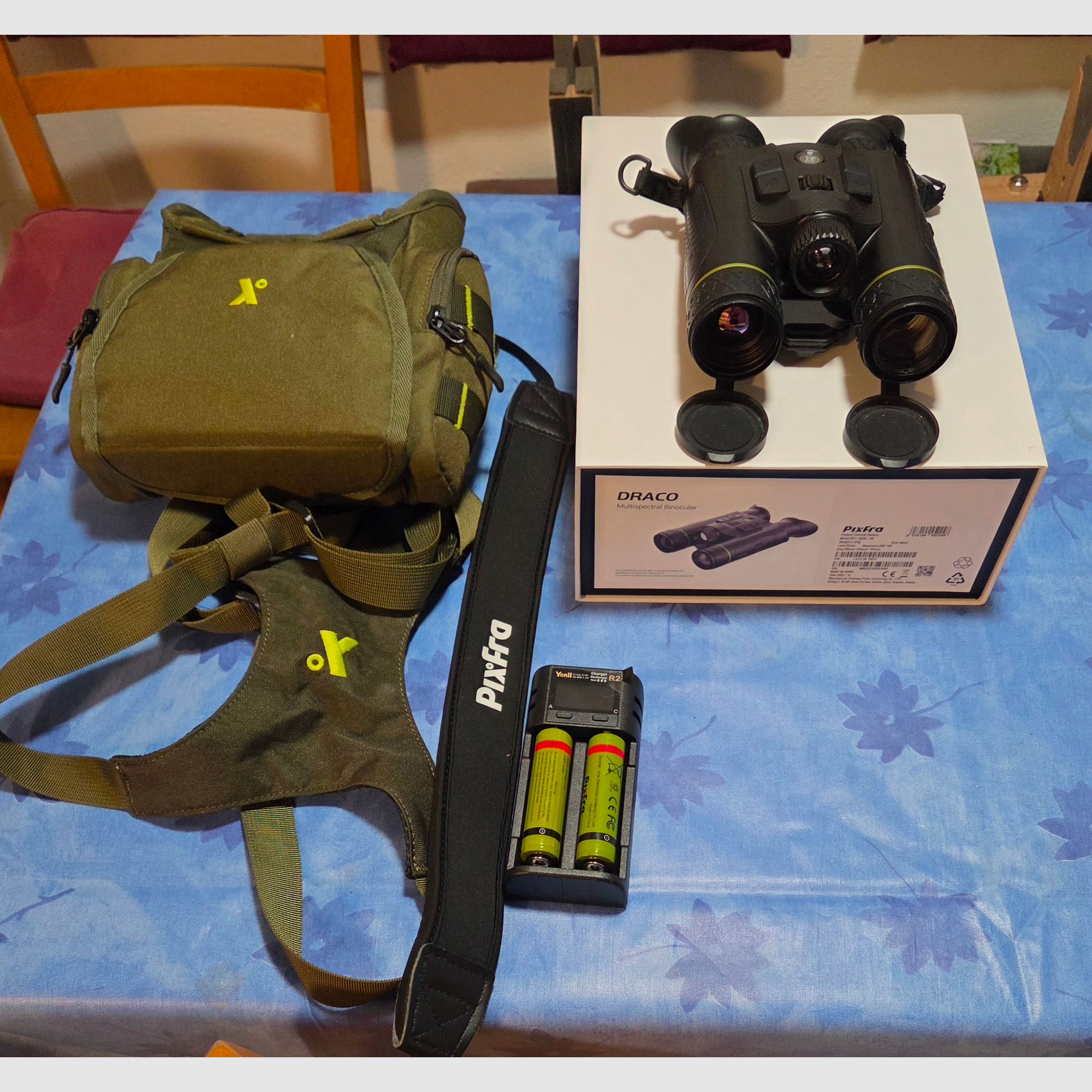 PIXFRA Draco D225-4K Binocular 4in1 thermal imaging, night vision, binoculars, LRF 256×192 sensor, NETD 18mK