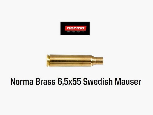 Zestaw 100 mosiężnych łusek Norma kal. 6.5×55 SE szwedzki