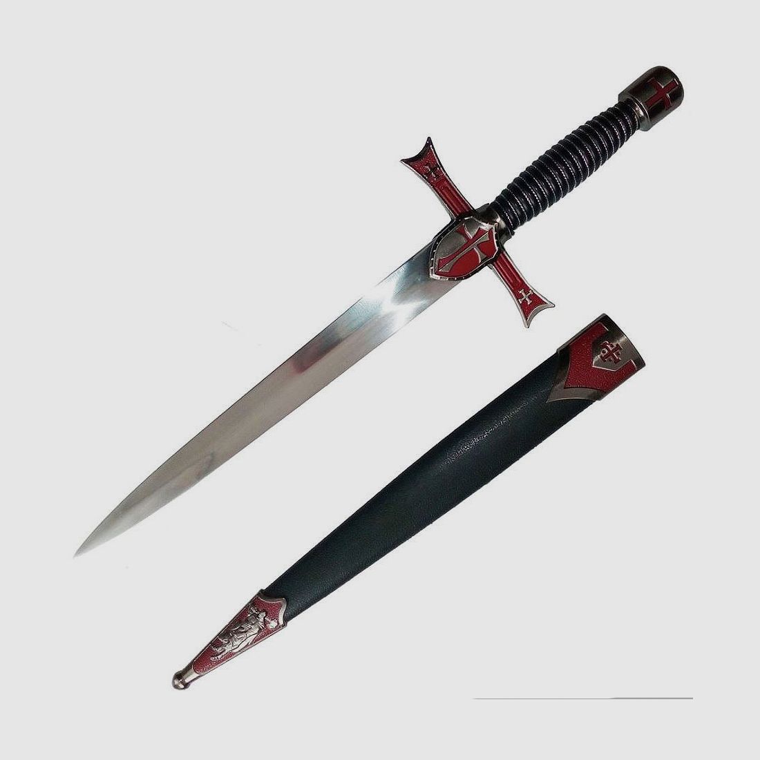 Templarski Filmowy Sztylet z Dekoracją