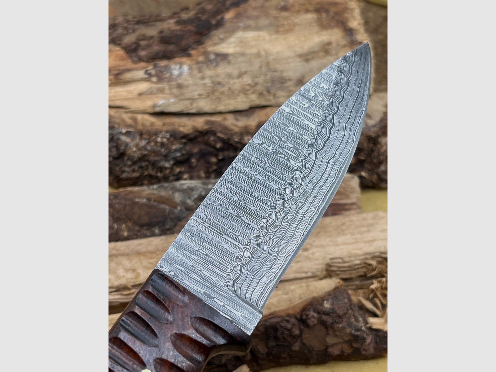 Jachtmes Damast Handgemaakt