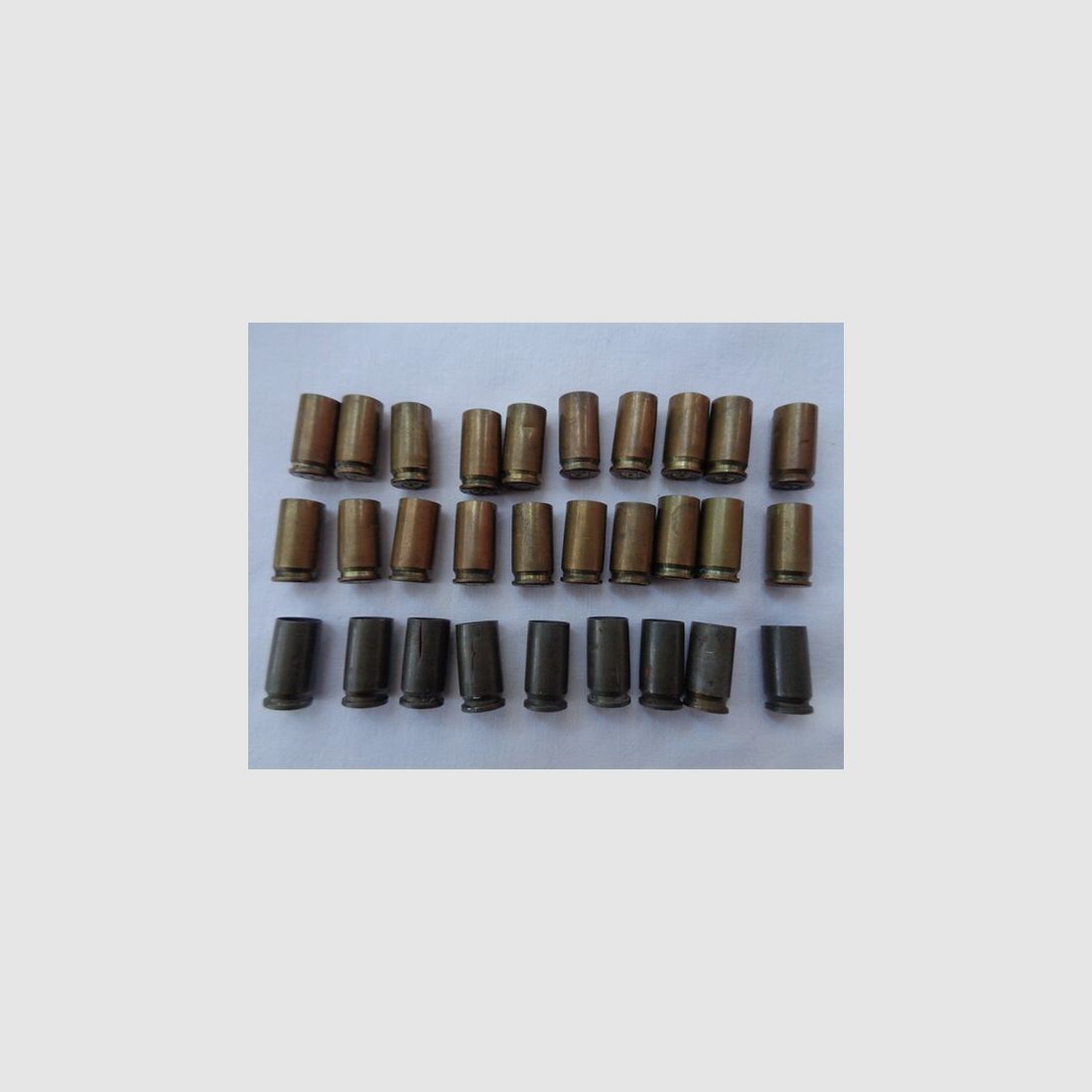 Wehrmacht Hülsen 9mm Para, 20x Messing `41 & 9x Stahl `42/43
