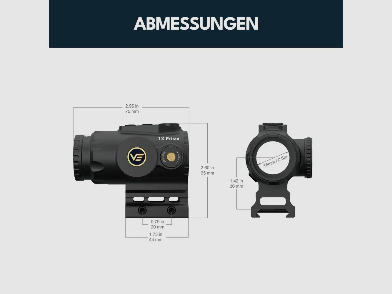 Vector Optics SCPS-M01 Paragon 1x16 Micro Prism Scope