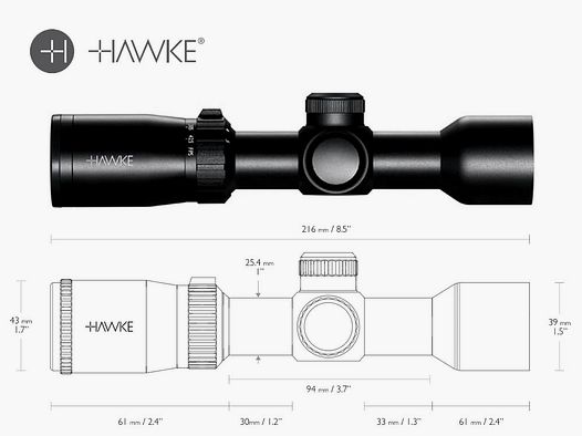 HAWKE Armbrust Zielfernrohr XB1 1.5-5x32, beleuchtetes SR Absehen