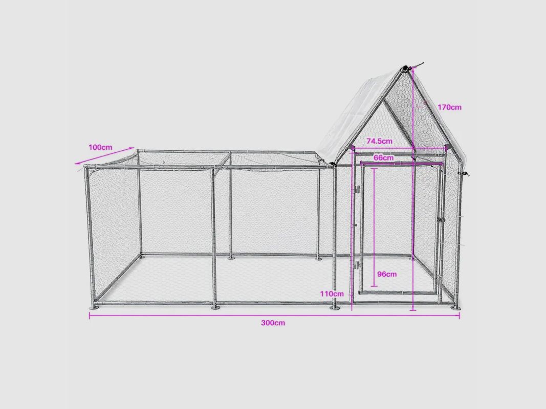 Recinto para aves 3x1x1,7 m con lona Robusto y práctico, imagen 8 de 8