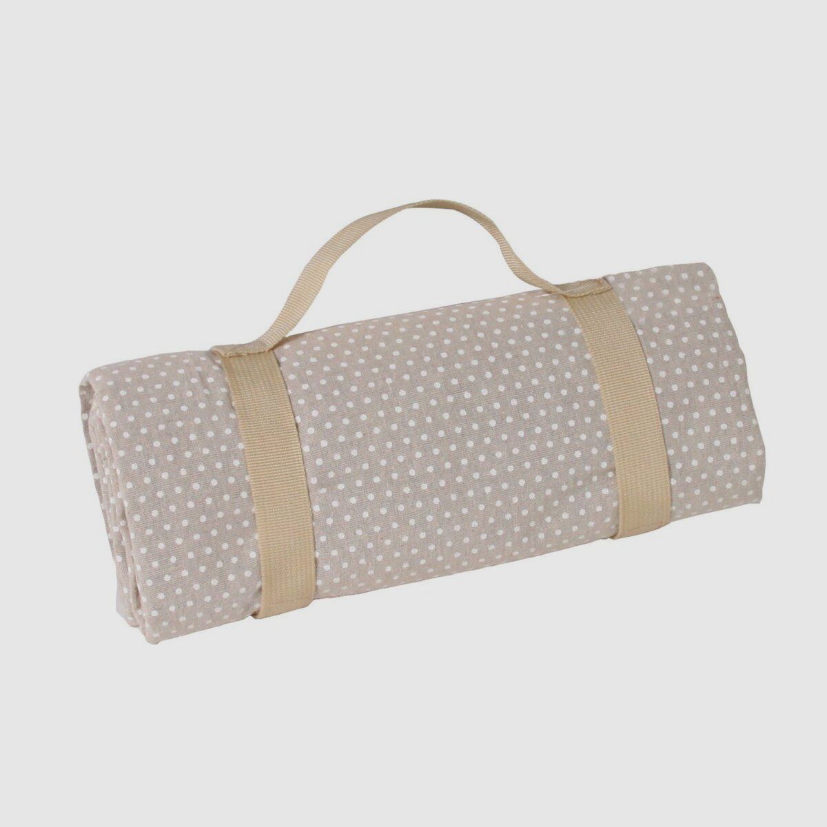 Lovergreen Picknick Motiv Tischdecke NP33-XL beige mit weißen Tupfen