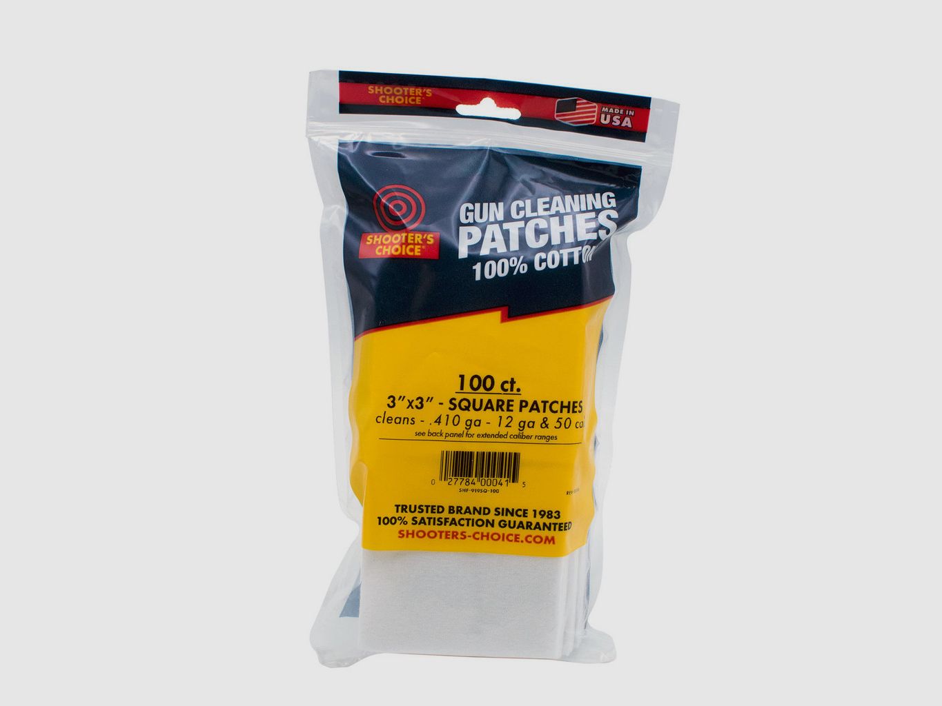 Panni per la pulizia Shooter's Choice 3" per .50 - .12/.10 100 pezzi (SHF-919SQ-100)