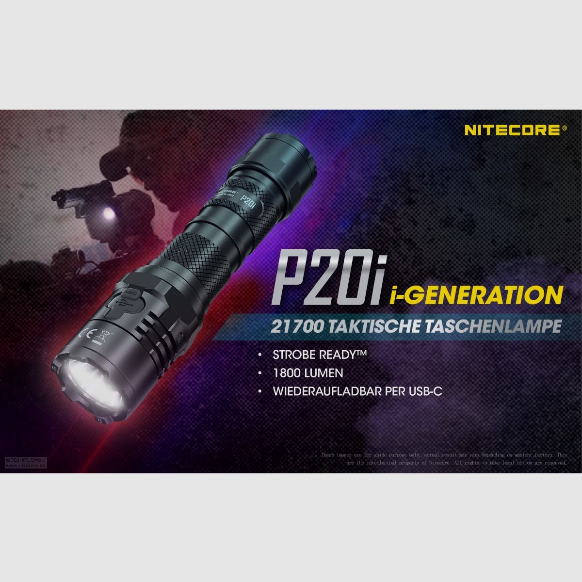 Nitecore P20I flashlight P20i 1800 lumens