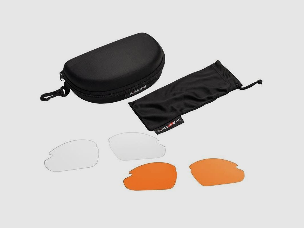 SwissEye Apache Schutzbrille rubber green - smokie + orange + clear