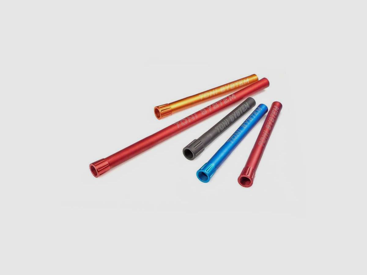 TONI SYSTEM PSL Magazinverlängerung für Benelli M2, Farbe: Rot, Länge: 377 mm