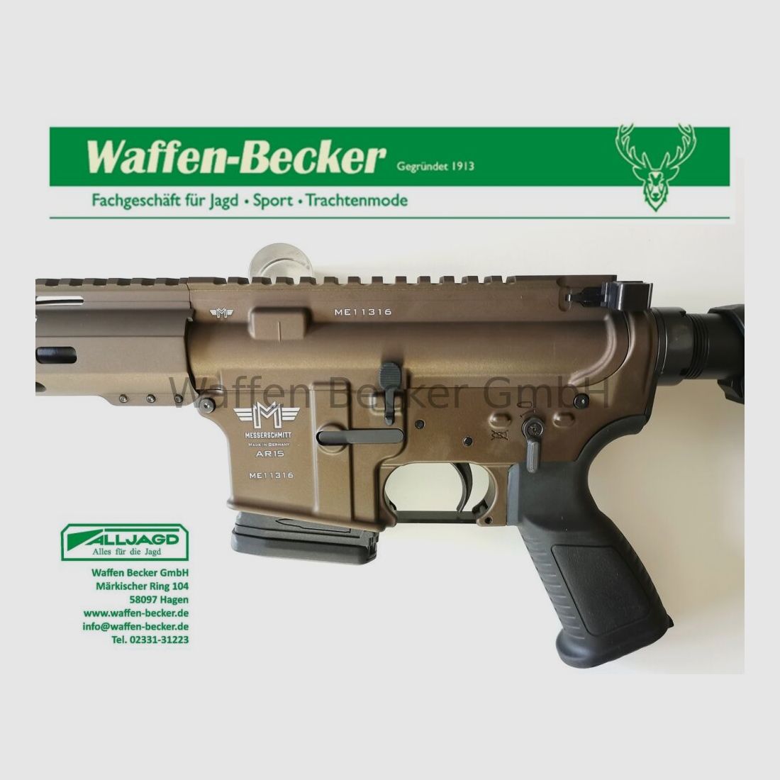 Messerschmitt, Waffen Schumacher Messerschmitt AR15 Kal. .223Rem. 16,75" bronze