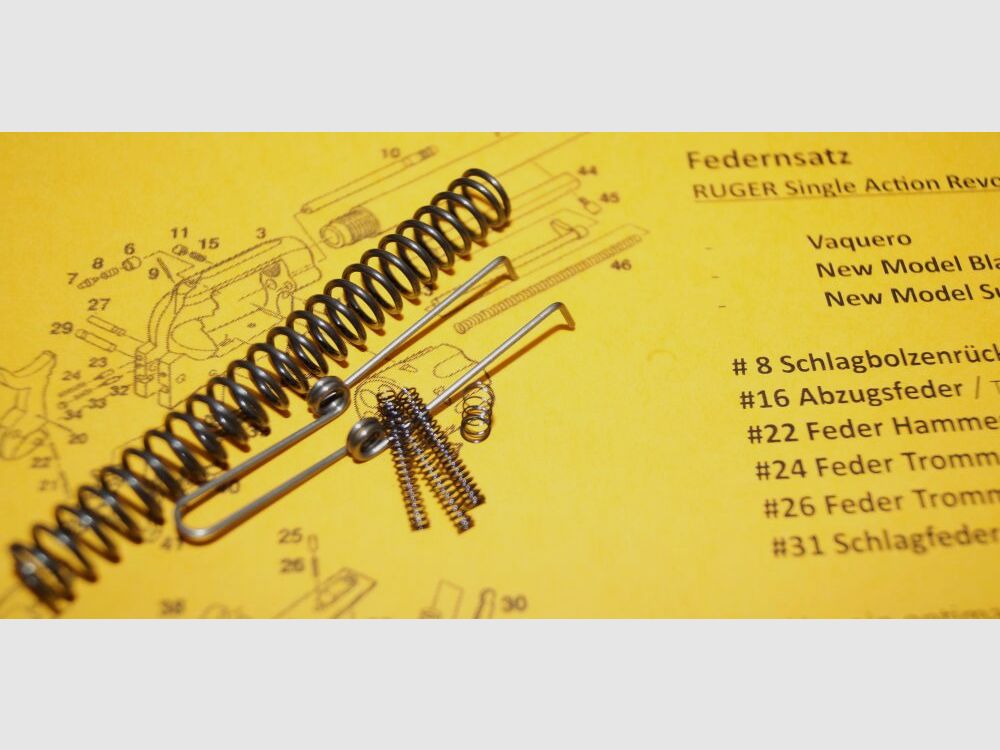 Federnsatz / reduzierte Federkraft Ruger Vaquero, New Model Blackhawk, New Model Super Blackhawk