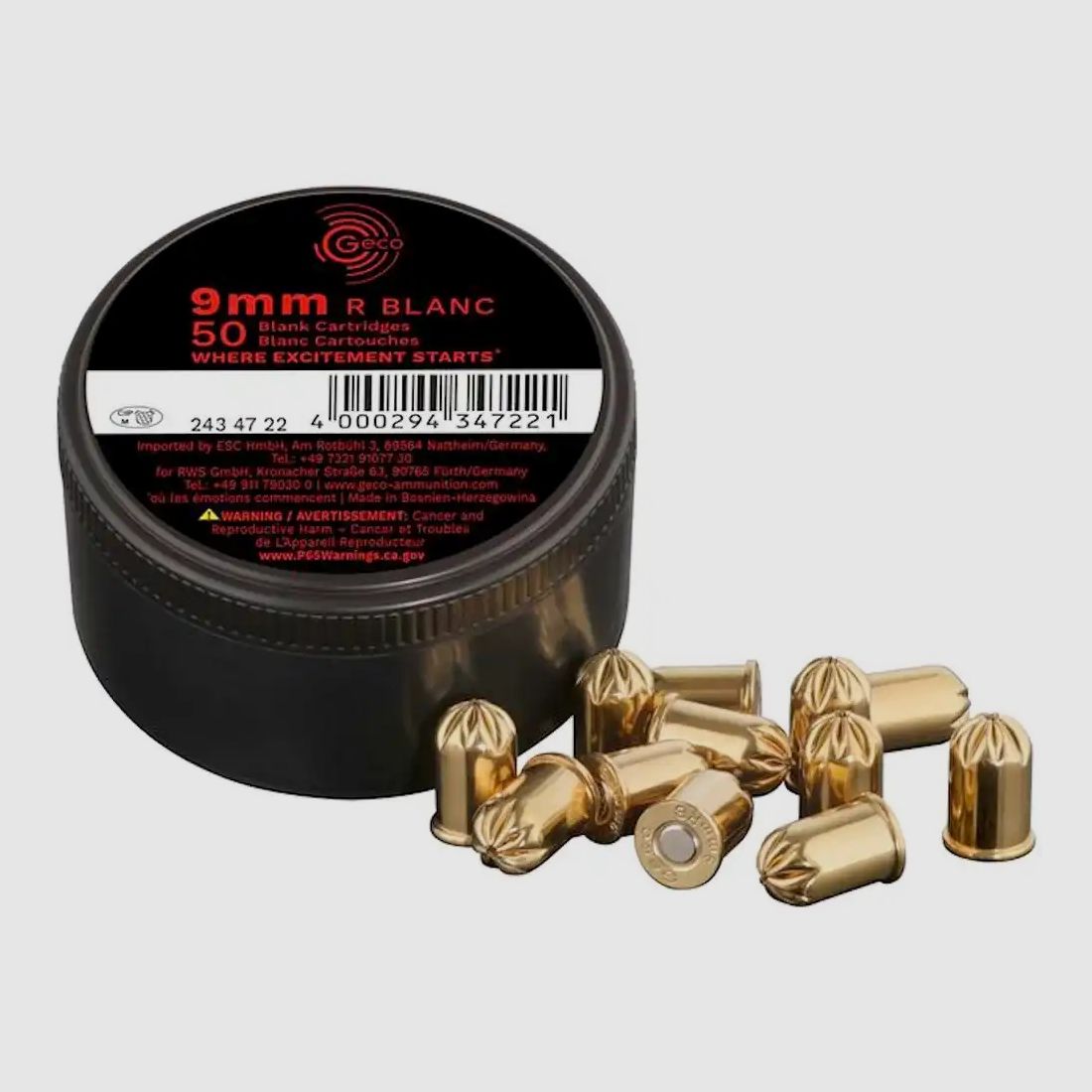 Geco blank cartridges - 9mm R blank cartridges 50 pcs