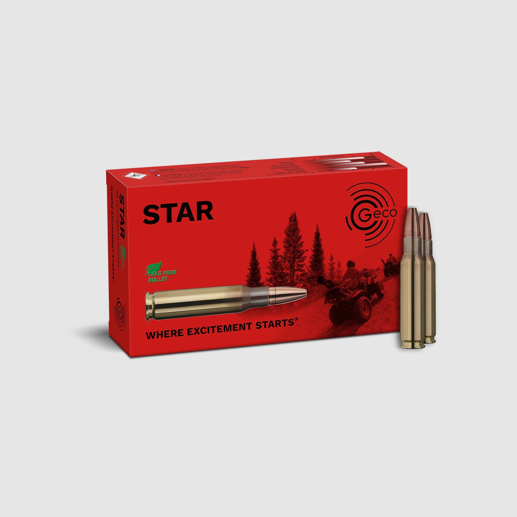 GECO .308Win Star 10,7g Bleifreie Büchsenpatronen