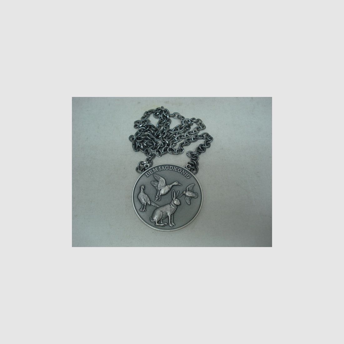 Jagdmed. Niederwild-altsilber - 60 mm, Ring und Öse