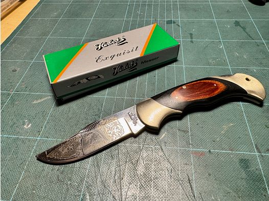 Coltello tascabile Herbertz Exquisit Nr. 219712 – Elegante coltello con motivo aquila in confezione originale – Rarità