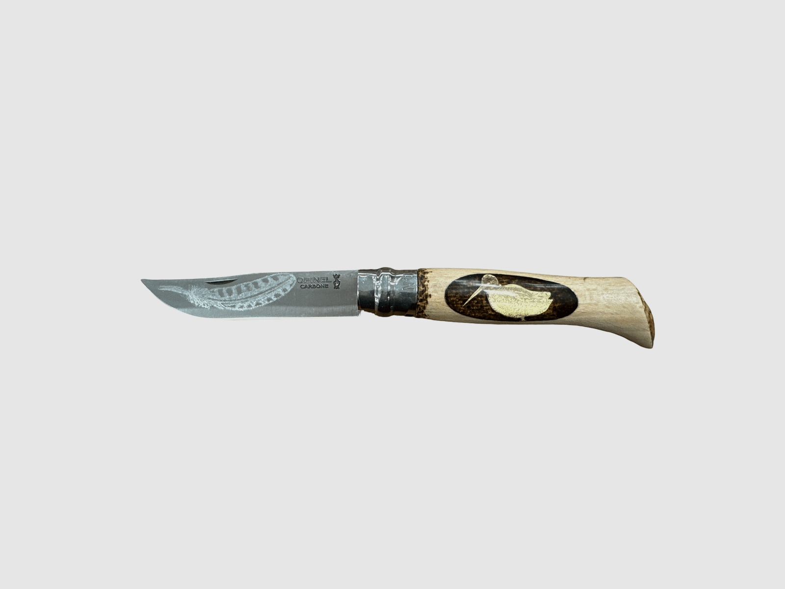 Mes – OPINEL – N.9 Koolstof handgemaakt met Watersnip, afbeelding 1 van 2