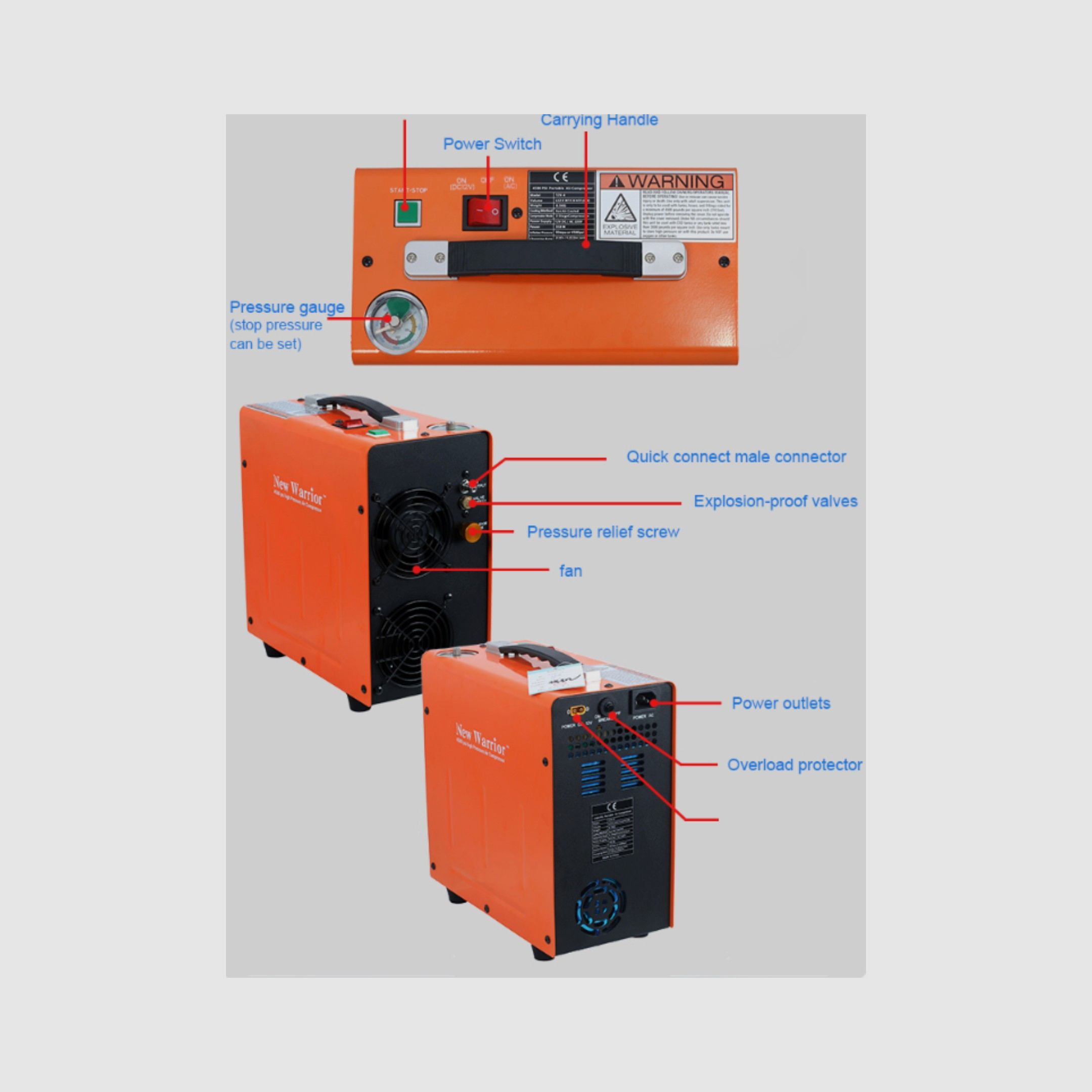 New warrior Mini-Mini-1 compresseur PCP 300 bar, image 5 sur 6