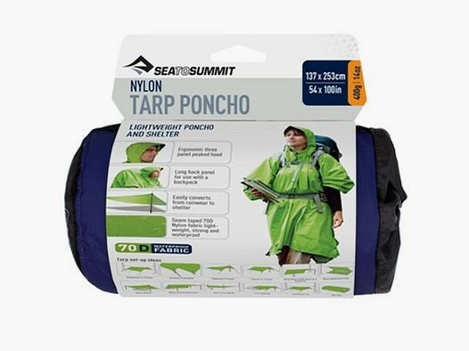 Waterproof Nylon Poncho Sea to Summit Blue