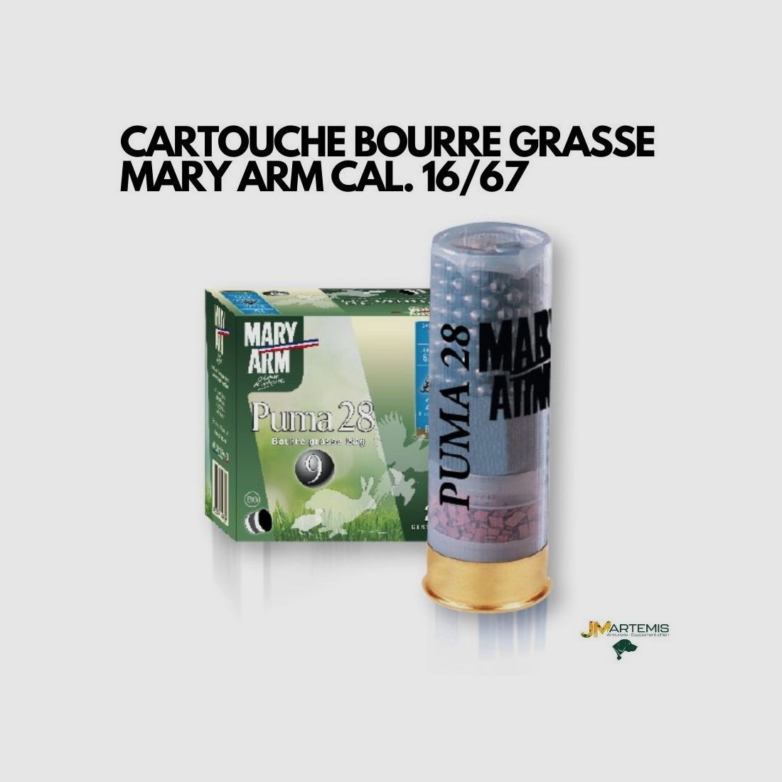 CARTOUCHE BOURRE GRASSE MARY ARM PUMA 28 CAL.16/67, image 2 sur 3