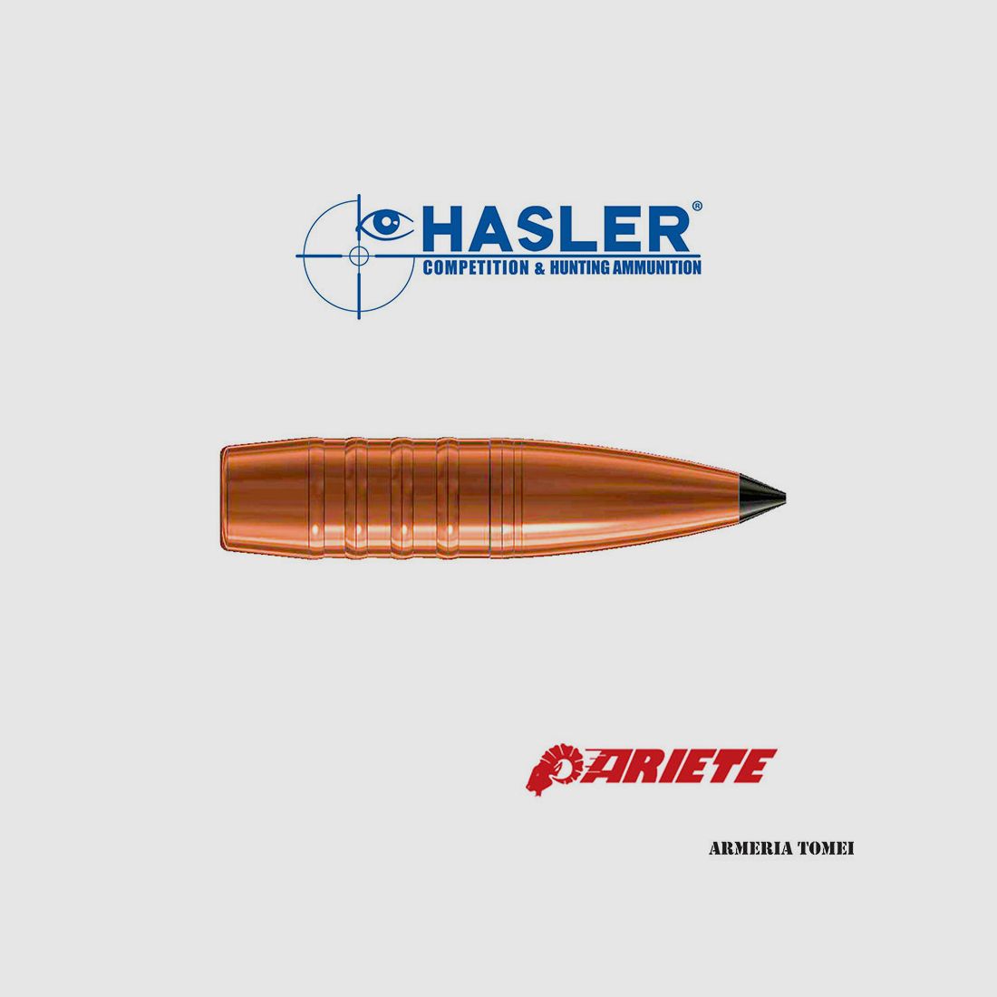 HASLER – BULLET ARIETE CAL. 30 167 GR 5 RINGS CB. 0.495 (50 PCS)