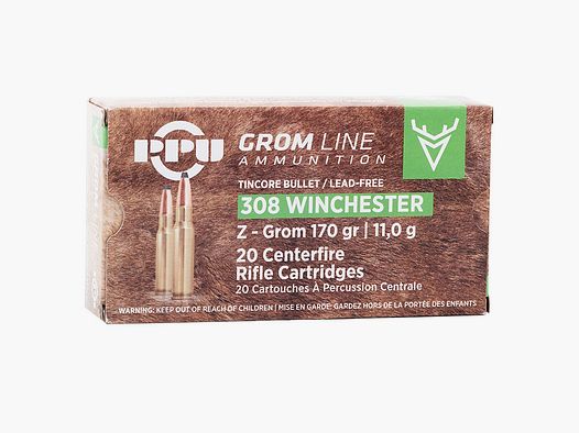Prvi-Partizan .308Win. Z-Grom 11,0g/170gr Cartouches de fusil sans plomb