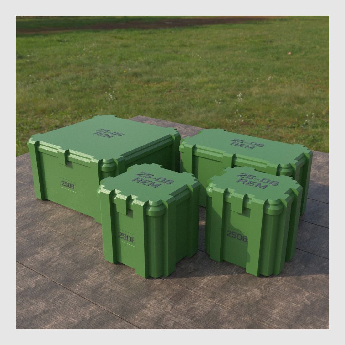 Filamelt Munitionsbox / Ammo Box .25-06 Remington – Patronenbox ‘Klappdeckel’ – 20 / 25 / 50 / 100 Runden