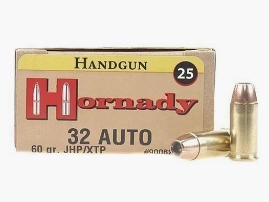 Hornady Custom .32 ACP 60GR XTP 25 cartouches