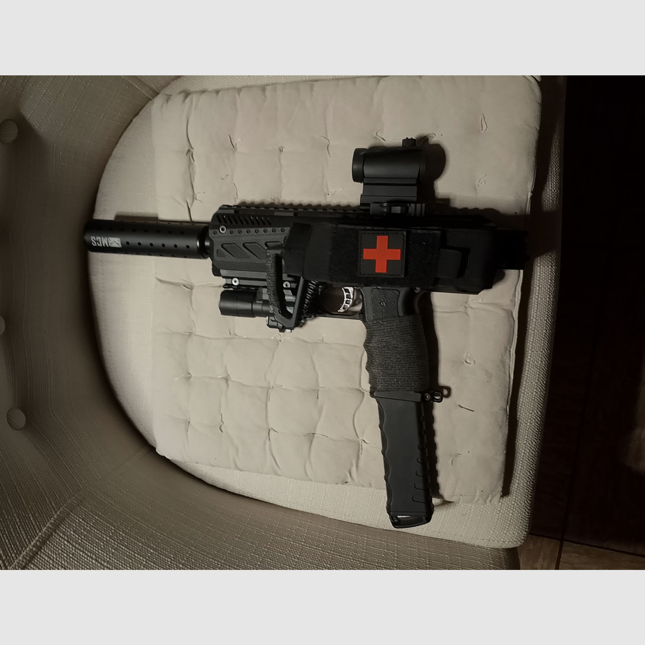 !Update! Tippmann Tipx MSC Body Kit Markierer .68 Zubehör Paintballs Gummibälle Alu Kugeln Cal 68 CO2 Set Visier Rot Grün Punkt Socom Laser Lampe